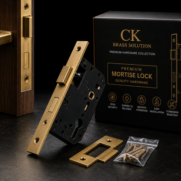 Premium Mortise Lock Body – Antique Brass Finish