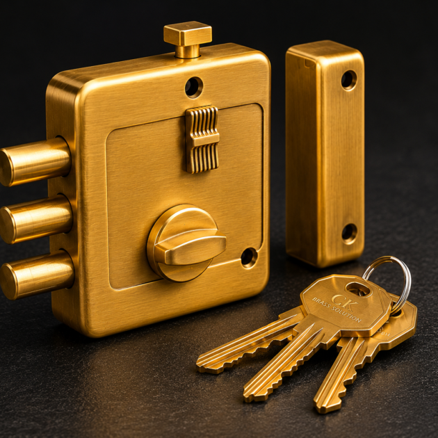 Premium Brass Rim Lock – Heavy Duty Security Lock